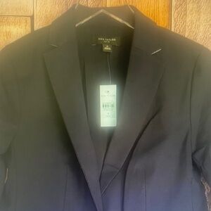 Ann Taylor Blazer Petite One-Button Stretch Black Work Jacket Academia Size 6